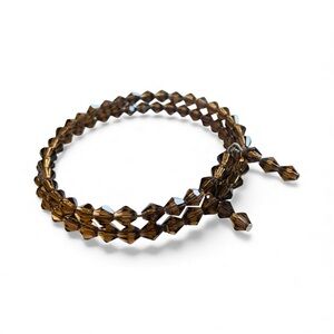 Cola crystal bead wire wrap bracelet